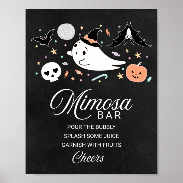 Poster Placa de Sinalização para Bar de Mimosa de Chá de  (Frente)
