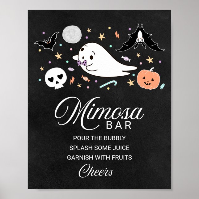 Poster Placa de Sinalização para Bar de Mimosa de Chá de  (Frente)