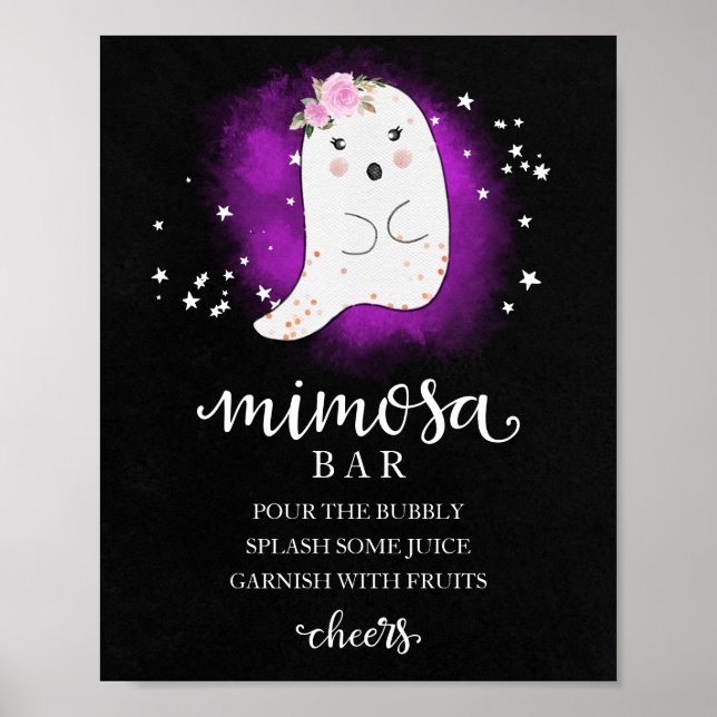 Poster Placa de Sinalização para Bar de Mimosa para Chá d (Frente)