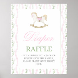 Poster Placa de sorteio de fraldas para baby shower de me
