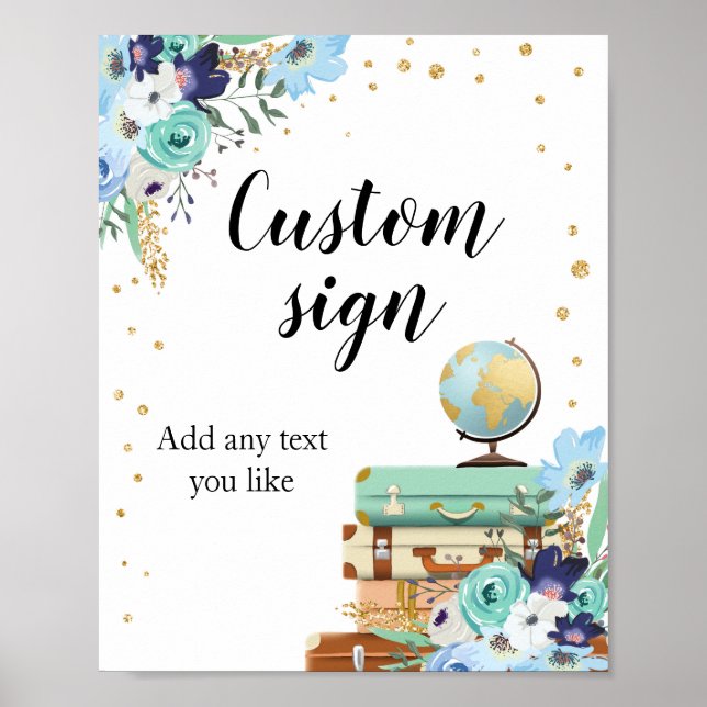 Poster Placa de Sweet Adventures Viagem Banho Personaliza (Frente)