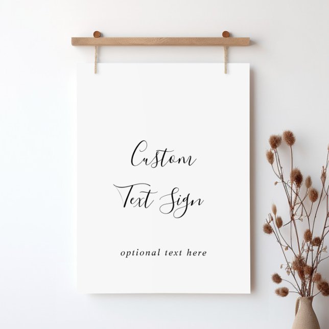 Poster Placa de texto personalizado minimalista simples (Criador carregado)