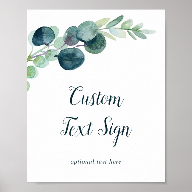 Poster Placa de Texto Personalizado para Chá de Bebê de N (Frente)