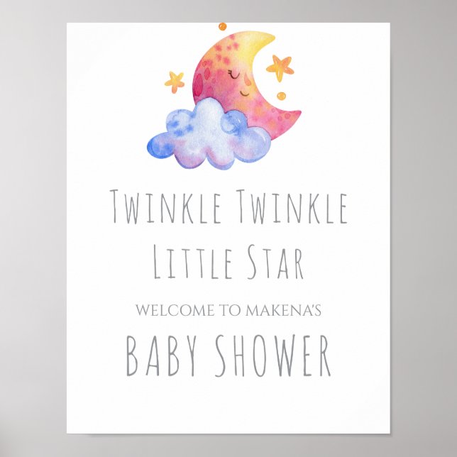 Poster Placa de Twinkle Twinkle Little Star (Frente)