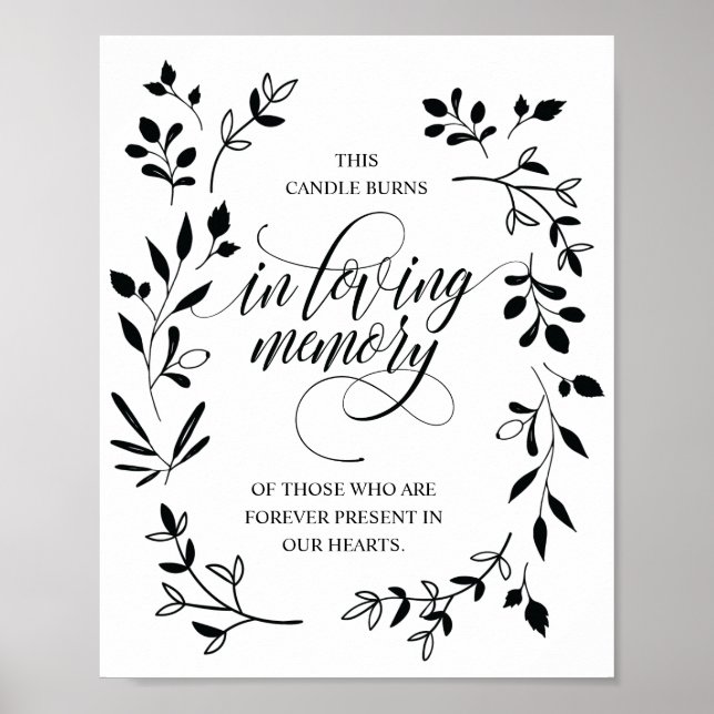Poster Placa de Velas Comemorativas em Memória de Quem Pa (Frente)