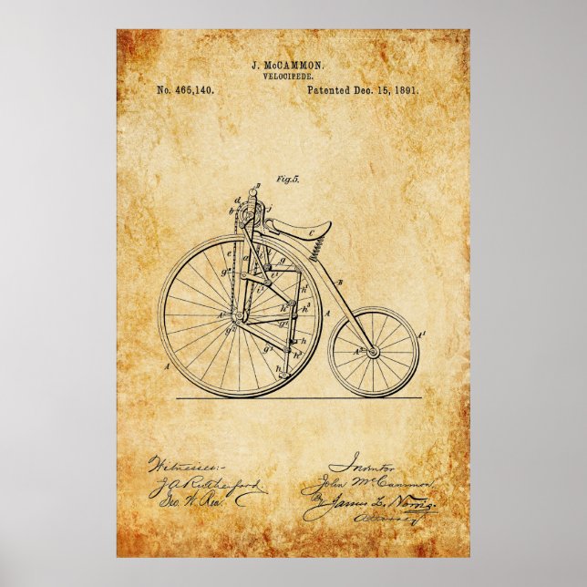 Póster Placa de velocipede (Frente)