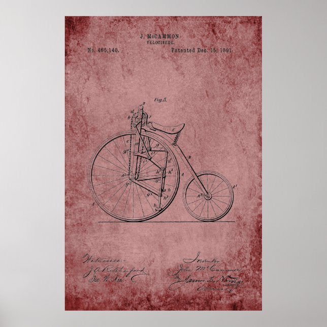 Póster Placa de velocipede (Frente)
