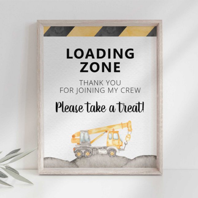 Poster Placa de Zona de Carregamento de Caminhão de Const (Criador carregado)