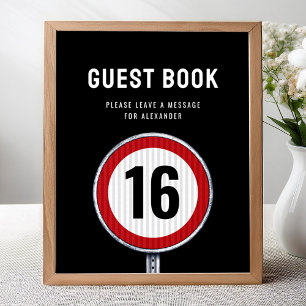 Poster Placa do livro de visitas 16º Aniversário Limite d