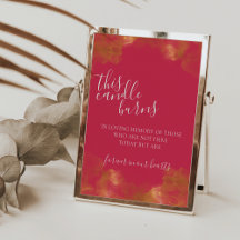 Placa Magenta Esta Vela Queima Em Memória Amorosa