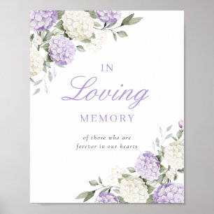 Poster Placa Memorial Hortênsia Roxa Em Memória Amorosa