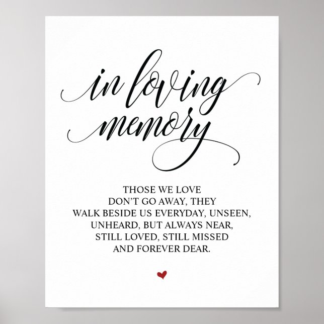 Poster Placa Memorial No Nosso Coração Memória Querida (Frente)