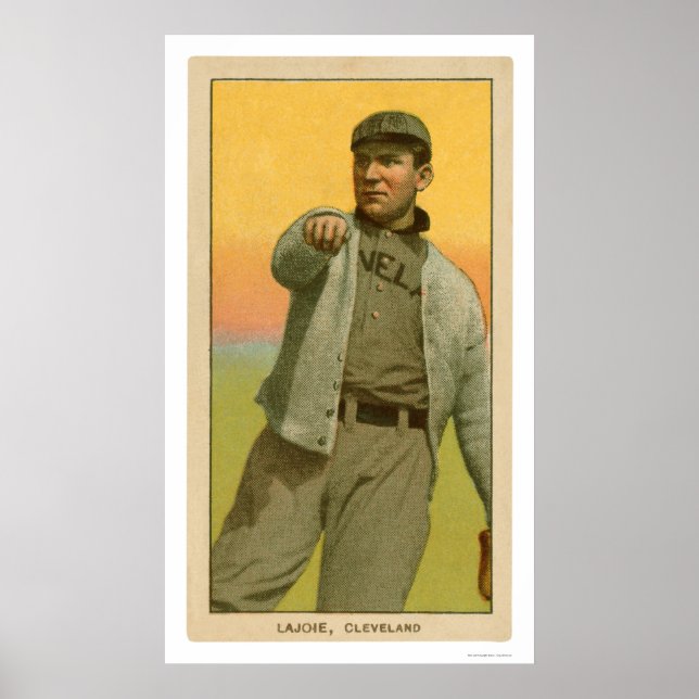 Póster Placa Nap Lajoie Baseball 1909 (Frente)