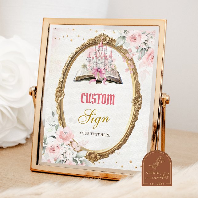 Poster Placa Personalizada Aniversário de 1 Ano Blush Pin (Criador carregado)