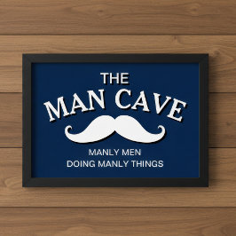 Poster Placa Personalizada Azul Engraçada para Cave do Ho