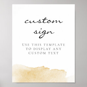 Poster Placa Personalizada Casamento Aquarela Amarela NOL