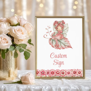 Poster Placa Personalizada de Aniversário Floral Menina F