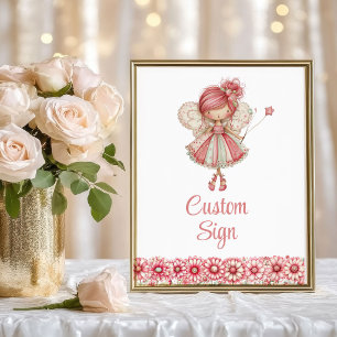 Poster Placa Personalizada de Aniversário Floral Menina F