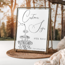 Placa Personalizada de Casamento Torre de Champanh