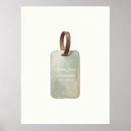 Poster Placa Personalizada de Nome de Golfe