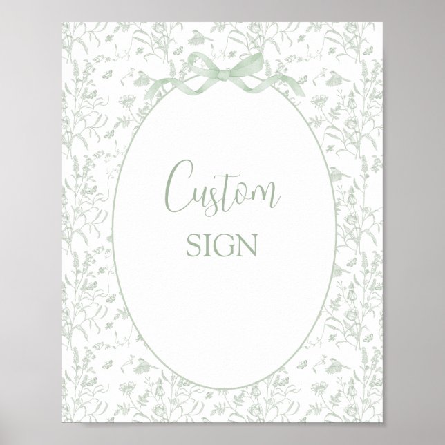 Poster Placa personalizada em Toile Verde Salvia (Frente)