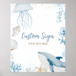 Poster Placa Personalizada Mar Azul Oceano Verão
