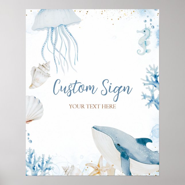 Poster Placa Personalizada Mar Azul Oceano Verão (Frente)