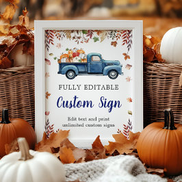 Poster Placa Personalizada para Chá de Bebê Little Pumpki