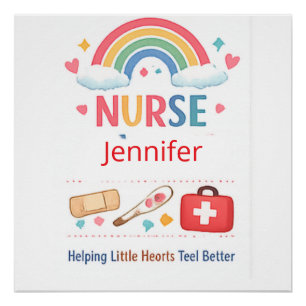 Póster Placa Personalizada para Enfermeira da Escola Arco
