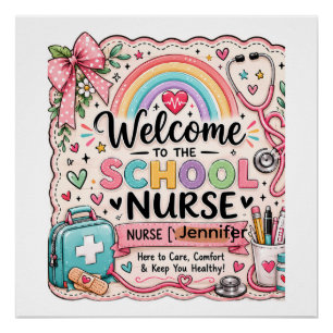 Póster Placa Personalizada para Porta da Enfermaria Escol