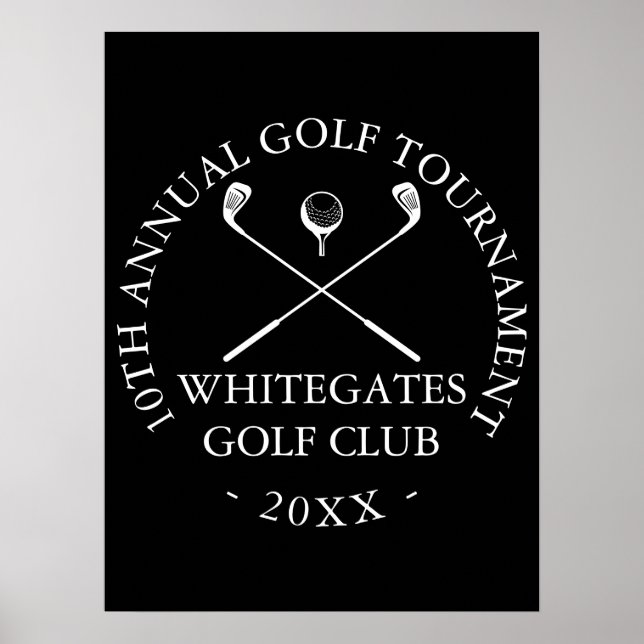 Poster Placa personalizada para torneio de golfe (Frente)