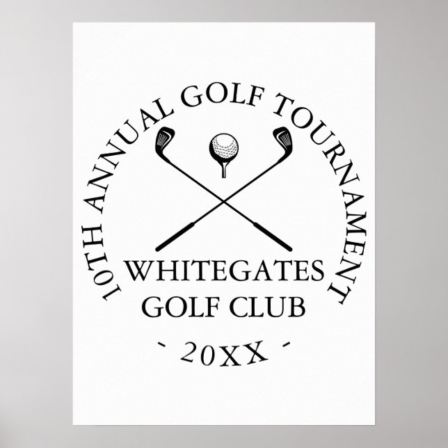 Poster Placa Personalizada para Torneio de Golfe (Frente)
