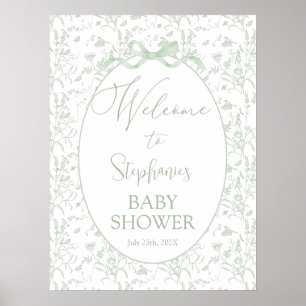 Poster Placa personalizada Toile Verde Salvia