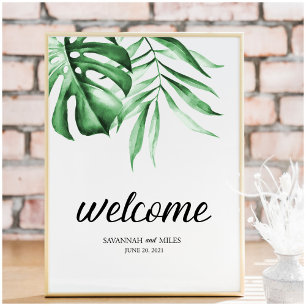Poster Placa Personalizável de Palmeira de Verdura Tropic