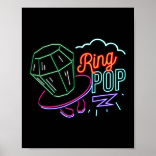 Poster Placa Pop Neon Ring nos anos 90