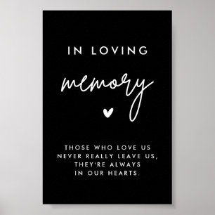 Poster Placa Preta de 4x6 In Memoriam para Casamento