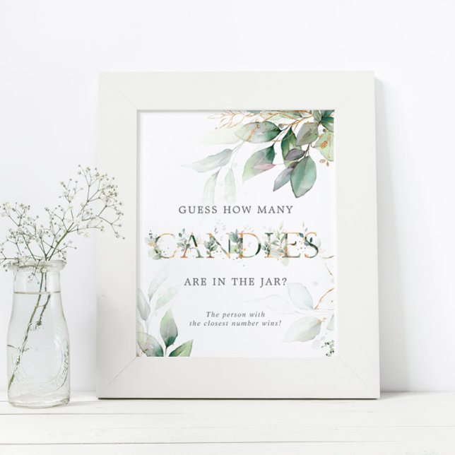 Poster Placa Quantas Balas Eucalipto Verde (Criador carregado)