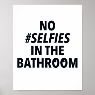 Poster Placa Sem Selfies no Banheiro