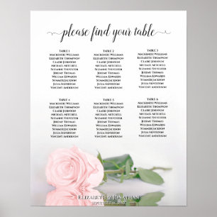 Poster Placa Sentada de Casamento de Casamento de Mesa Ro