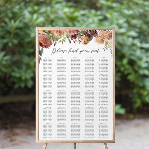 Poster Placa Sentada De Casamento Rustic Bloom Floral XL