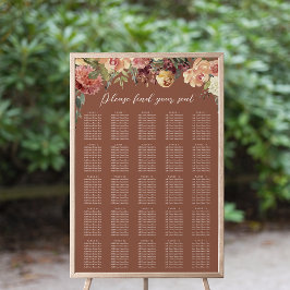 Poster Placa Sentada De Casamento Rustic Bloom Floral XL