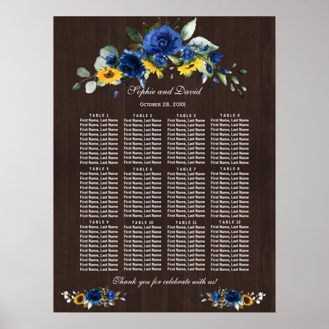 Poster Placa Sentada do Casal Floral de Sol Flor (Frente)