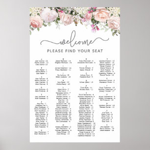 Poster Placa Sentada Rosa Rosa Cor-de-Rosa Alfabética Swe