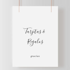 Poster Placa Simples de Tarjetas e Presentes em Espanhol