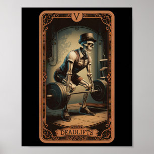 Poster Placa Tarot Skeleton Deadlifts Potência