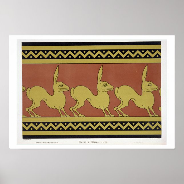 Póster Placa VII de "Studies in Design", c.1874-76 (lit (Frente)