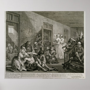 Poster Placa VIII do progresso de um ancinho, 1735