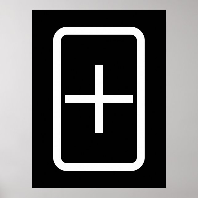 Poster Placa Zener | Sinal de adição (Frente)