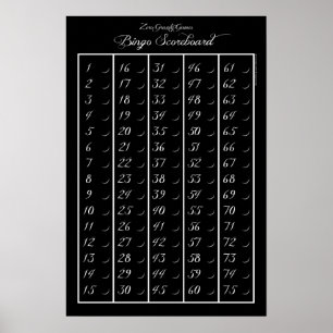 Póster Placar 75 do Bingo - jogos da gravidade zero