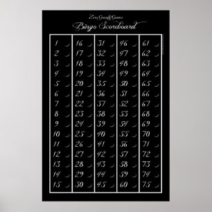 Póster Placar 75 do Bingo - jogos da gravidade zero (3")